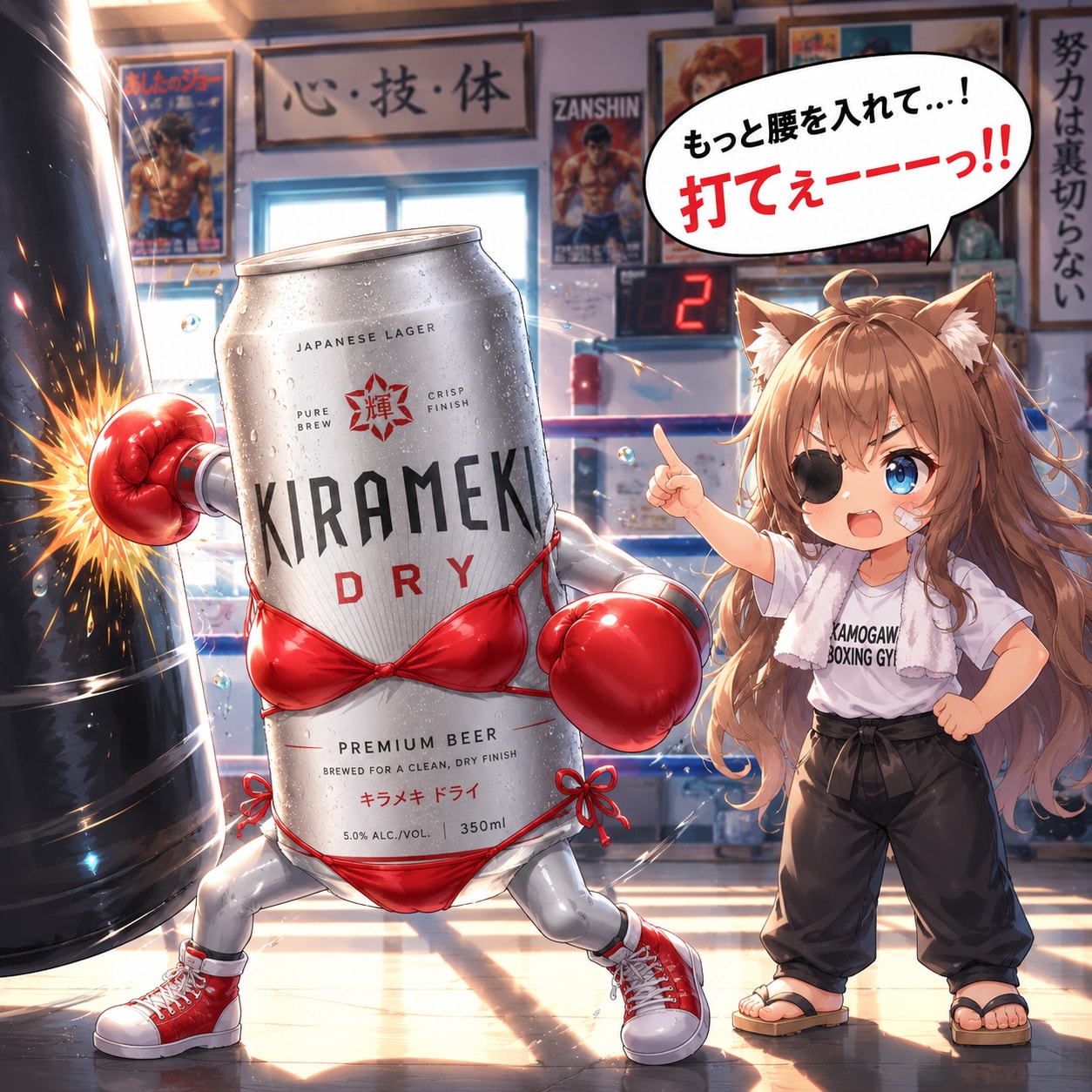 ボクシング指導する小さな女の子