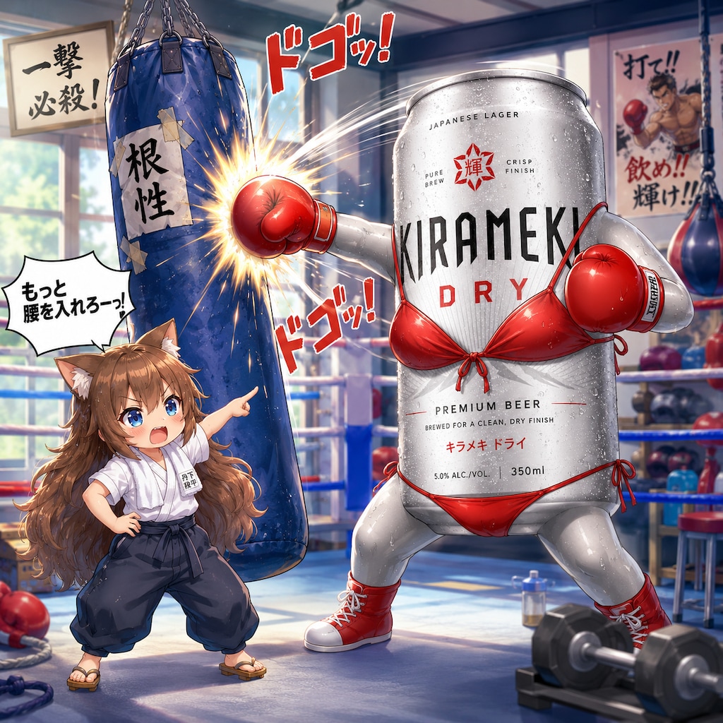 ボクシング指導する小さな女の子