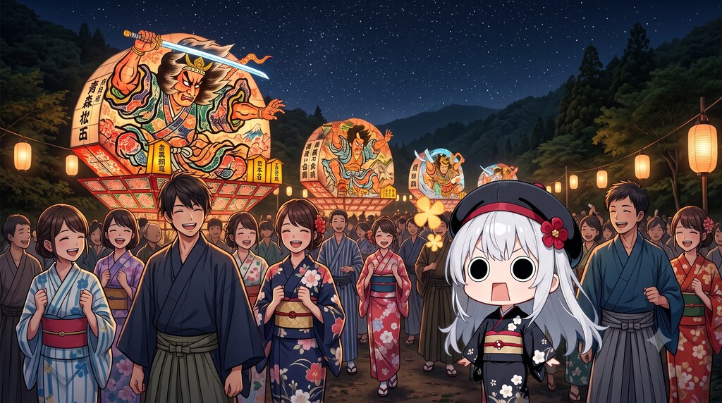 ねぶた祭を楽しむえらいこっちゃ嬢