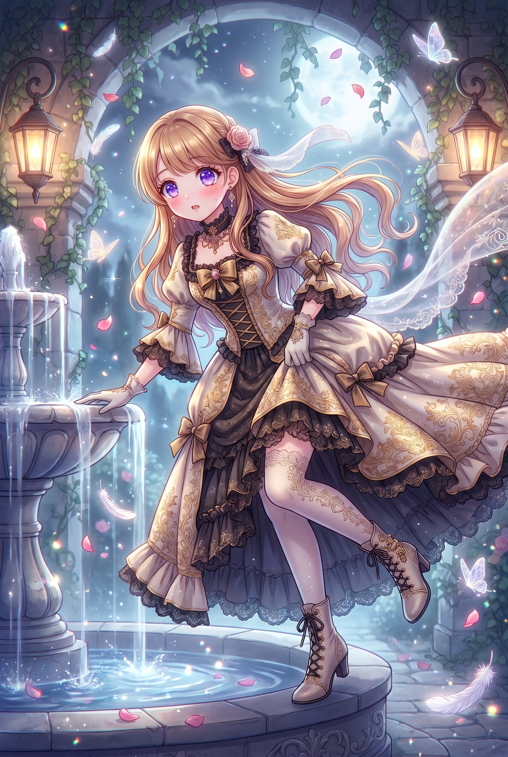 噴水夜薔薇姫