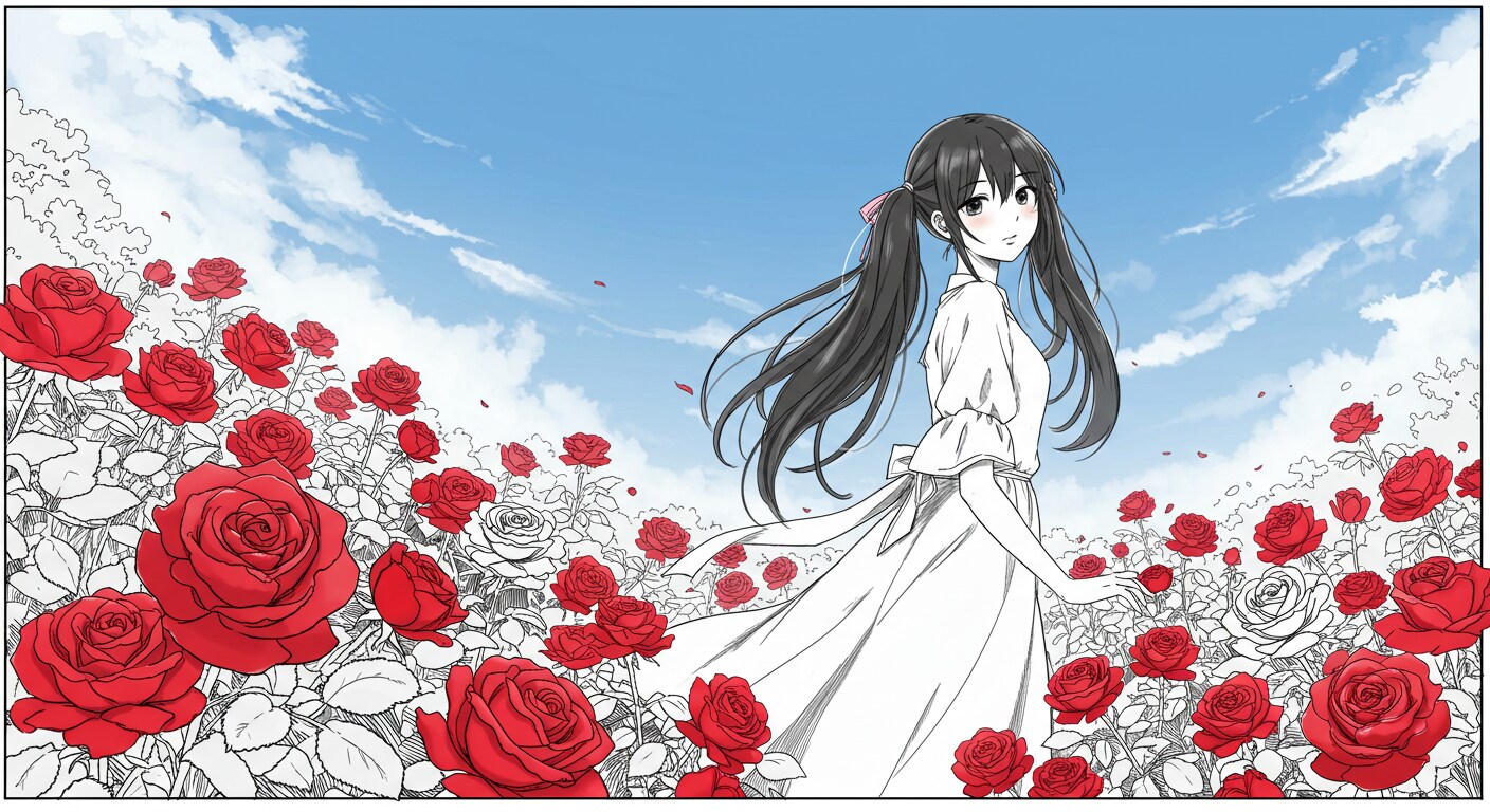 バラと少女12 | の人気AIイラスト・グラビア