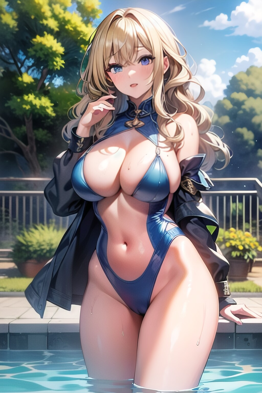 プールの金髪さん3