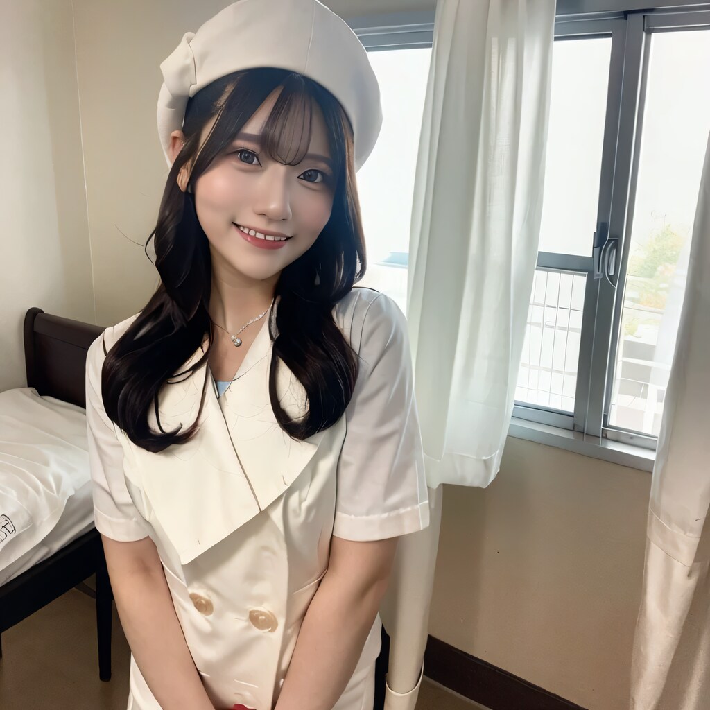 黒髪ロングで白衣の美女１０４