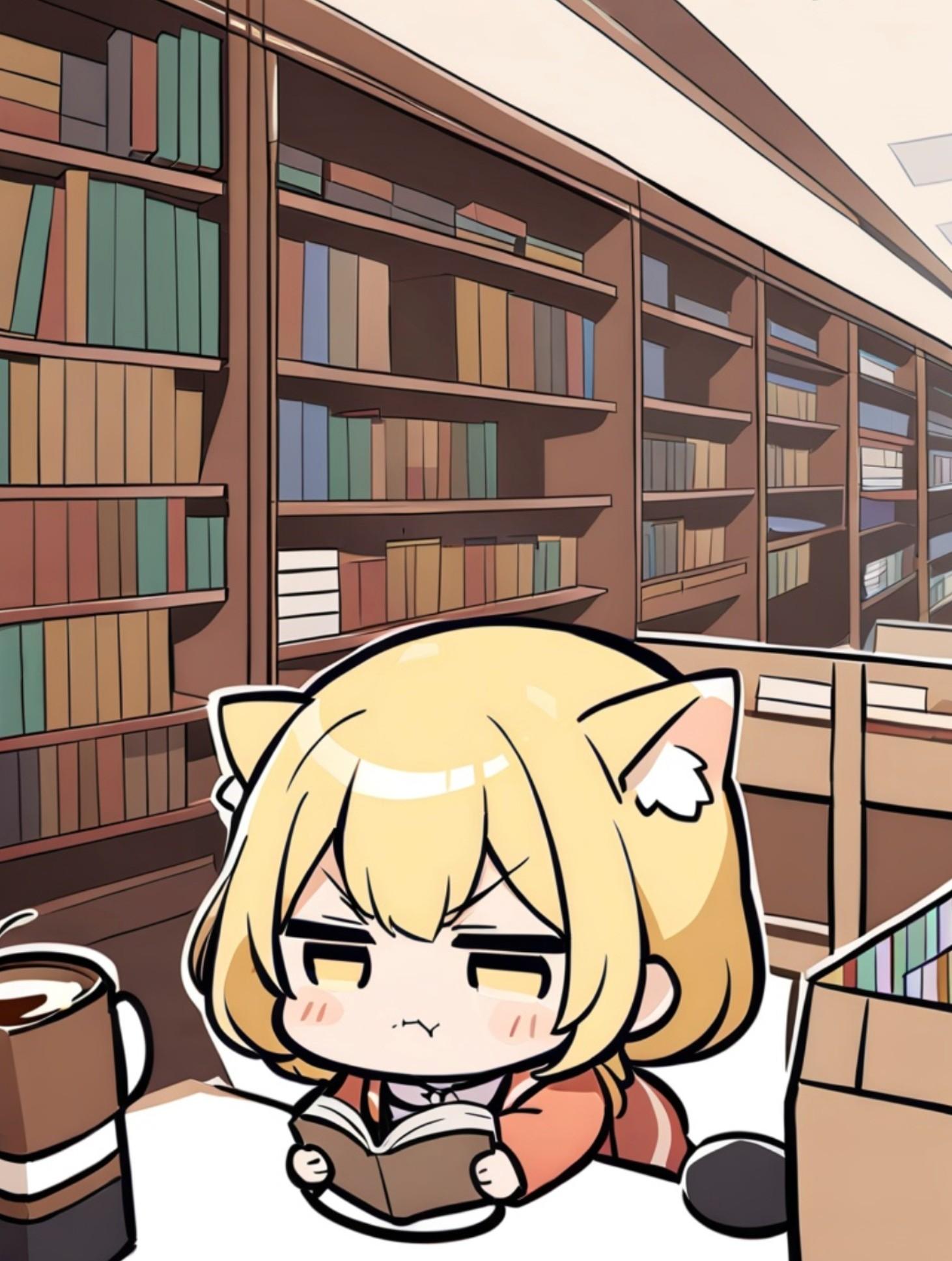 読書が苦手な黄色髪ちゃん