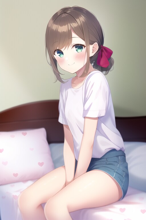 ベッドの上でくつろぐ女の子
