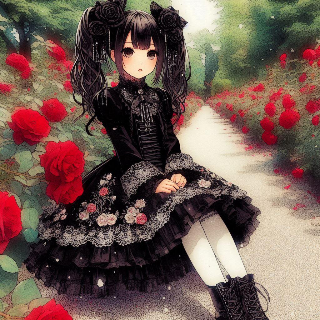 少女と薔薇 2 | の人気AIイラスト・グラビア