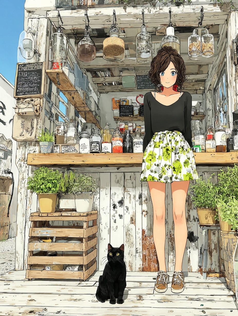黒猫店長とふたり | の人気AIイラスト・グラビア