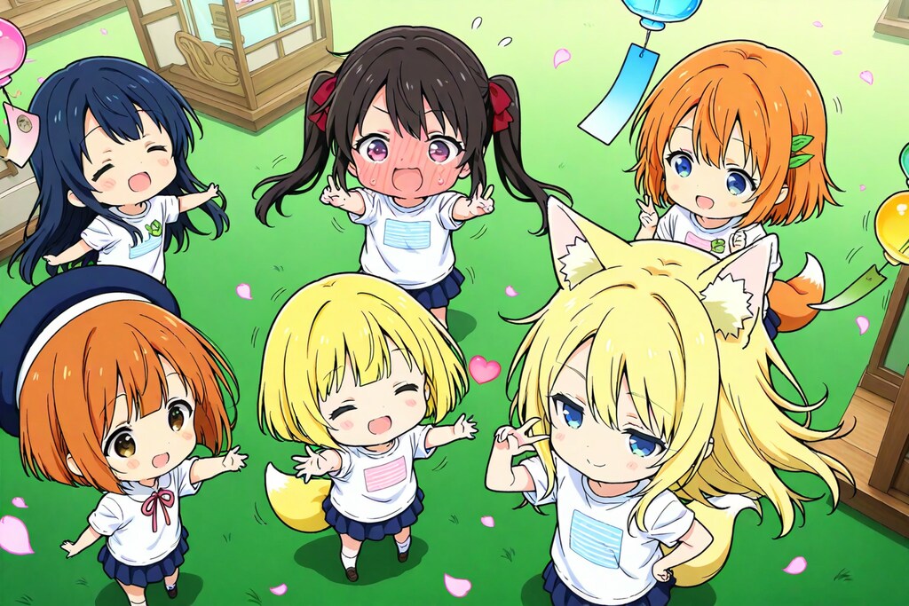 『お祭り』(((Decorate with wind chimes))), (wind chime festival),。