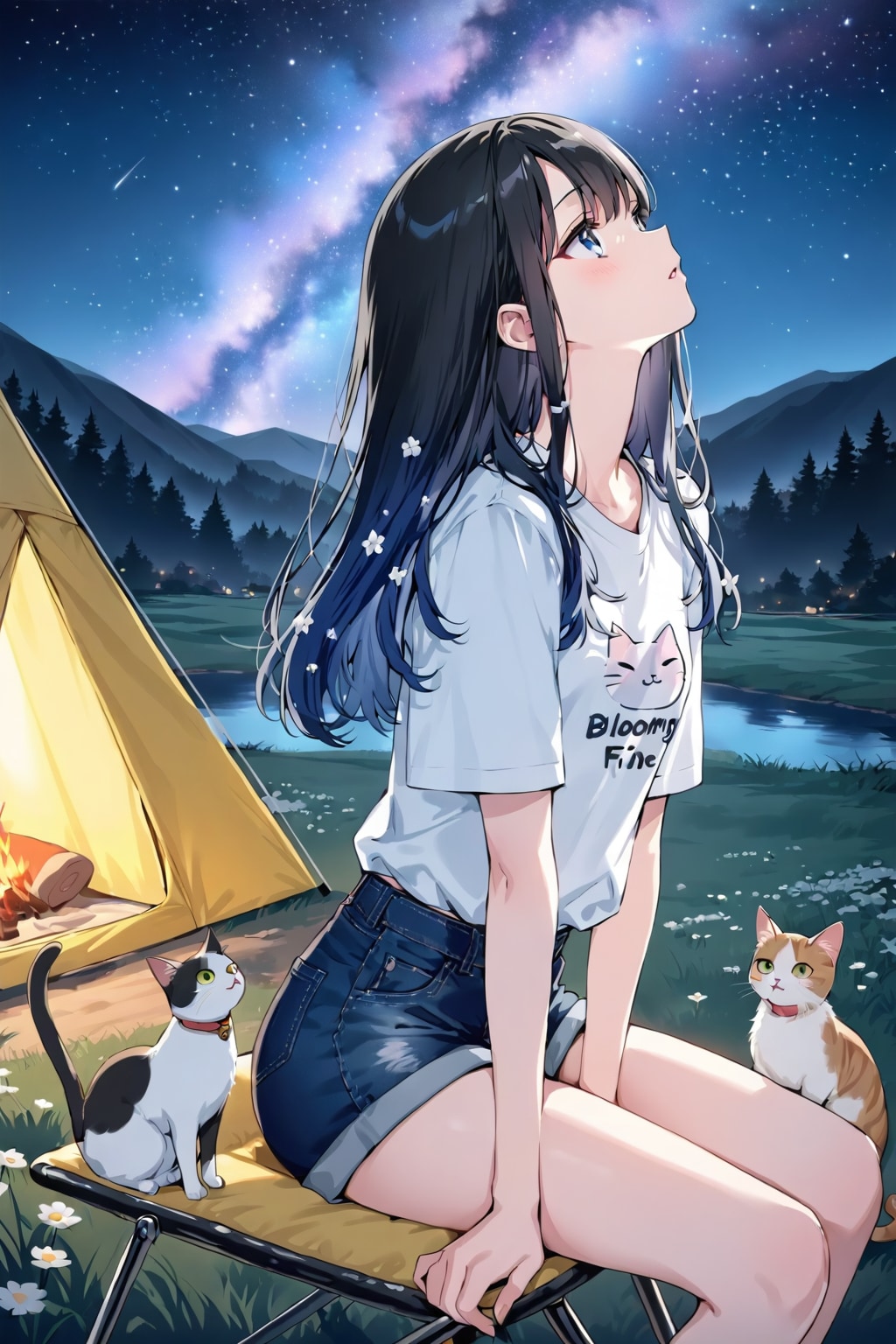 猫とキャンプ