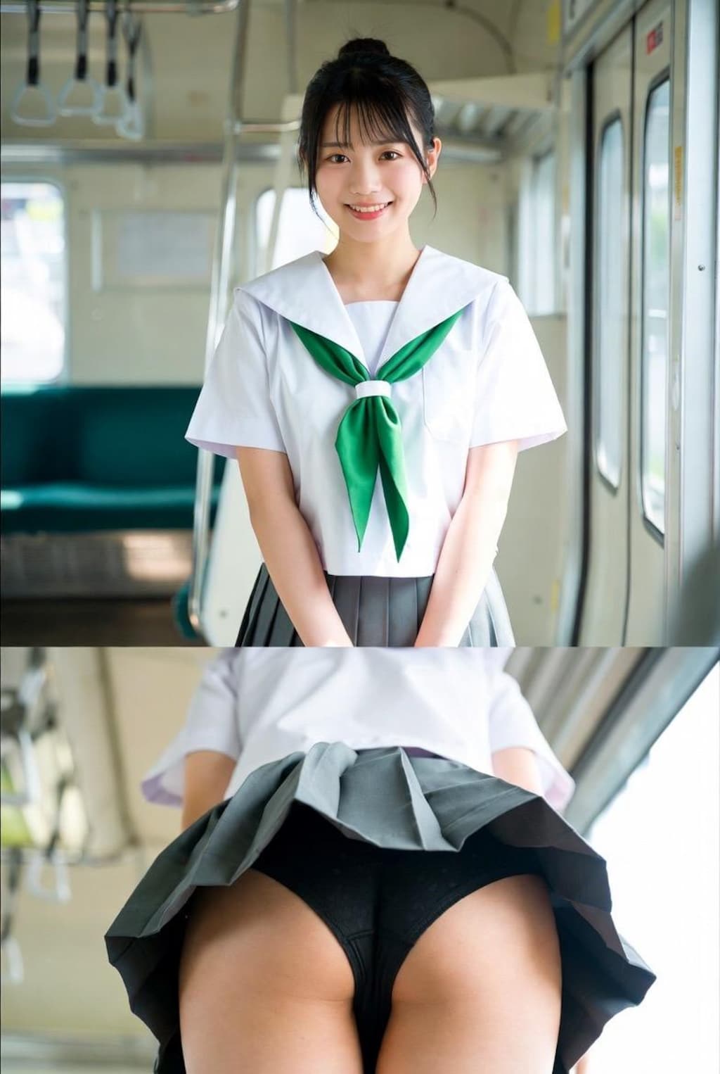 逆さ撮り　制服