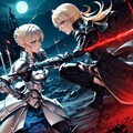 Blade Clash：セイバー風美少女の激しい対決のAIバトルシーン 3枚目