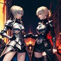 Blade Clash：セイバー風美少女の激しい対決のAIバトルシーン 2枚目