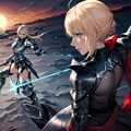 Blade Clash：セイバー風美少女の激しい対決のAIバトルシーン 12枚目