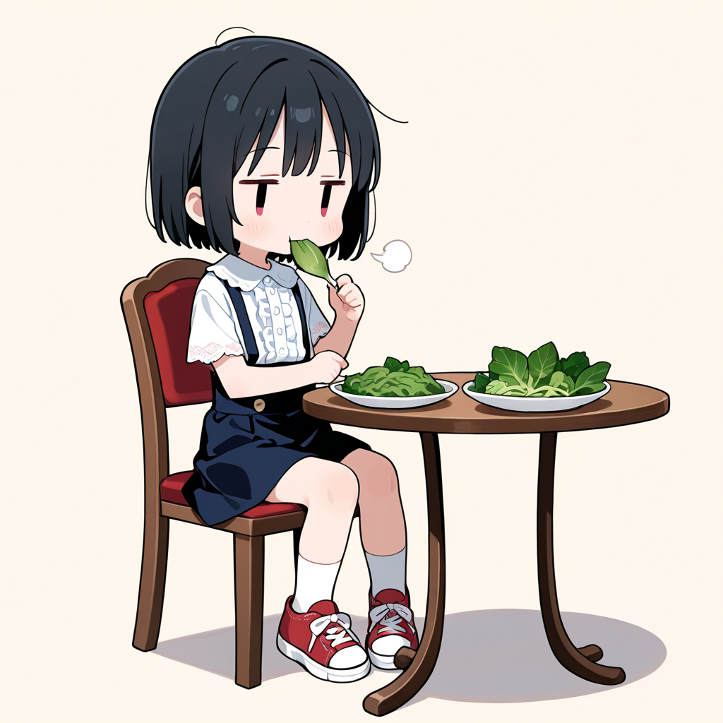 ほうれん草を食べる