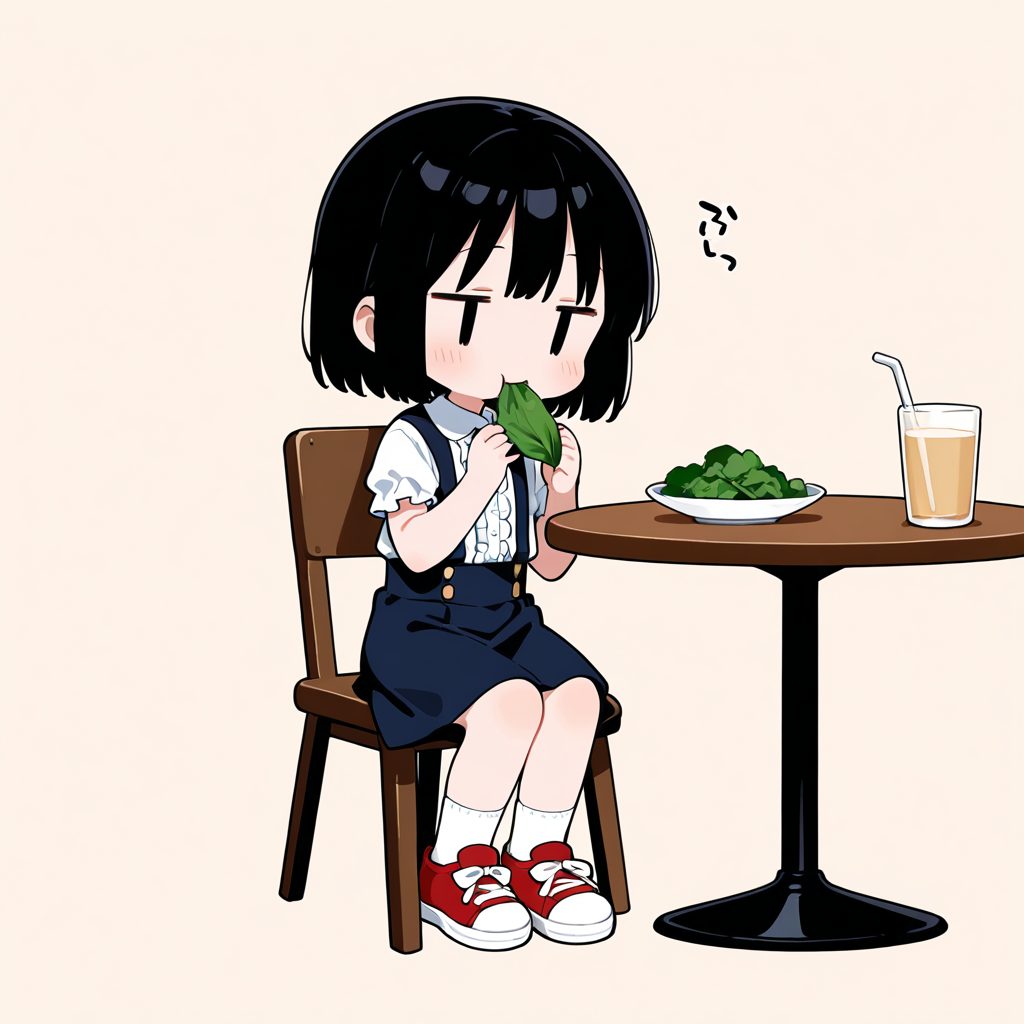 ほうれん草を食べる