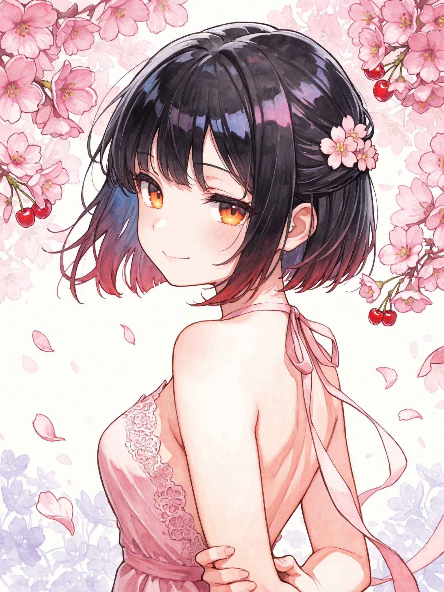 桜の下で | の人気AIイラスト・グラビア