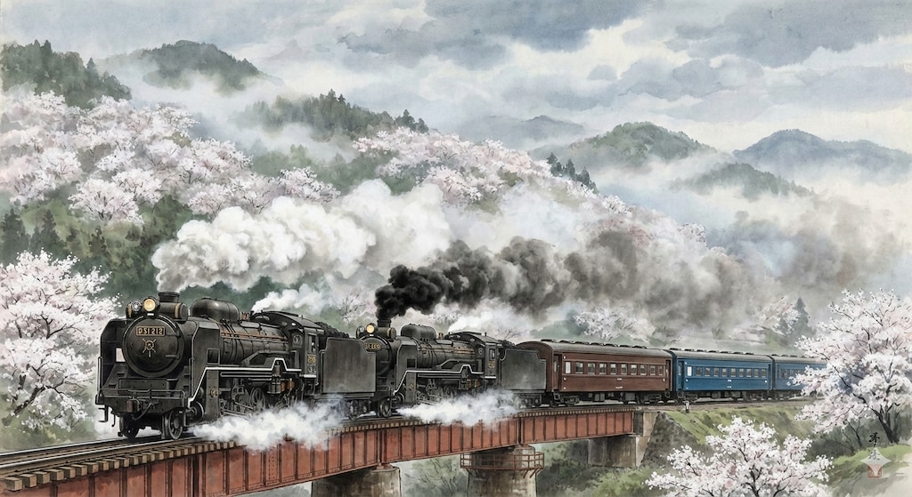 伯備線布原の重連