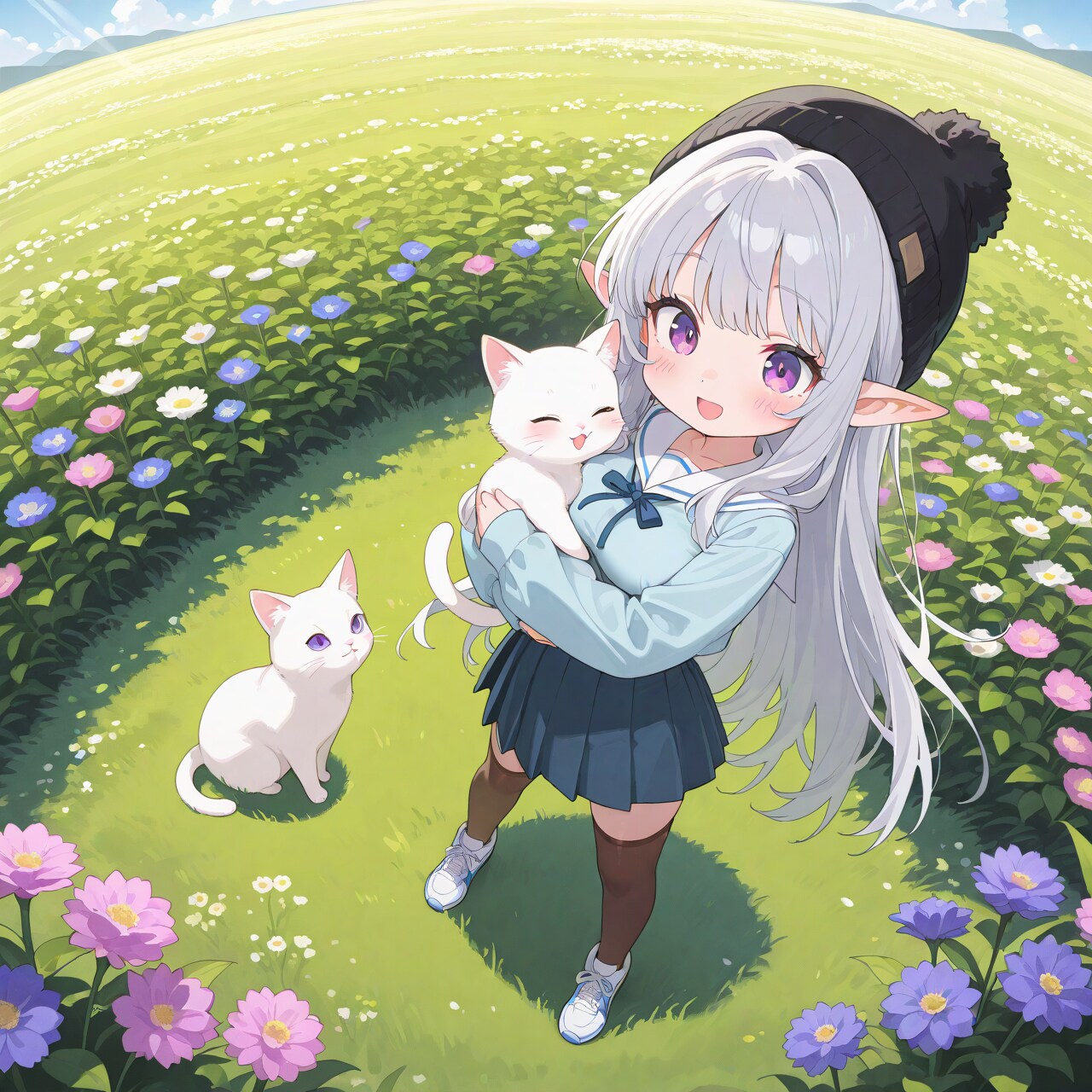 ちびマリーとねこちゃん | の人気AIイラスト・グラビア