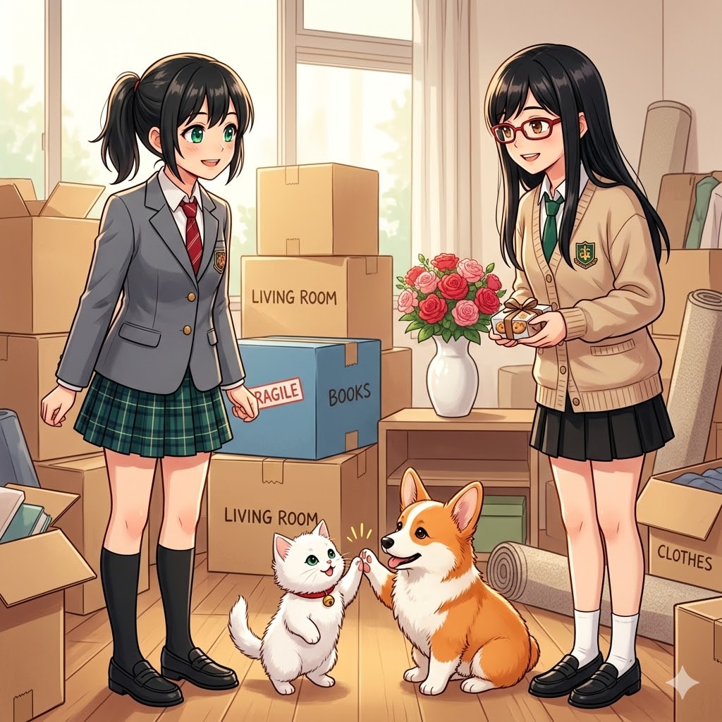 ペット同士がハイタッチ | の人気AIイラスト・グラビア