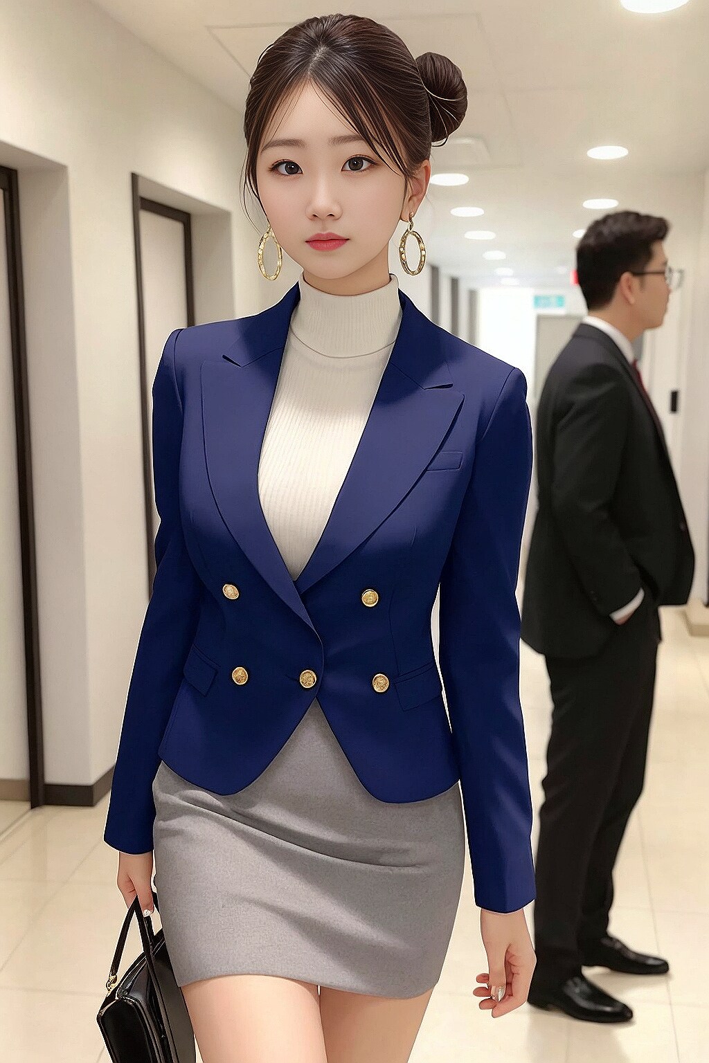 秘書が働く中で...