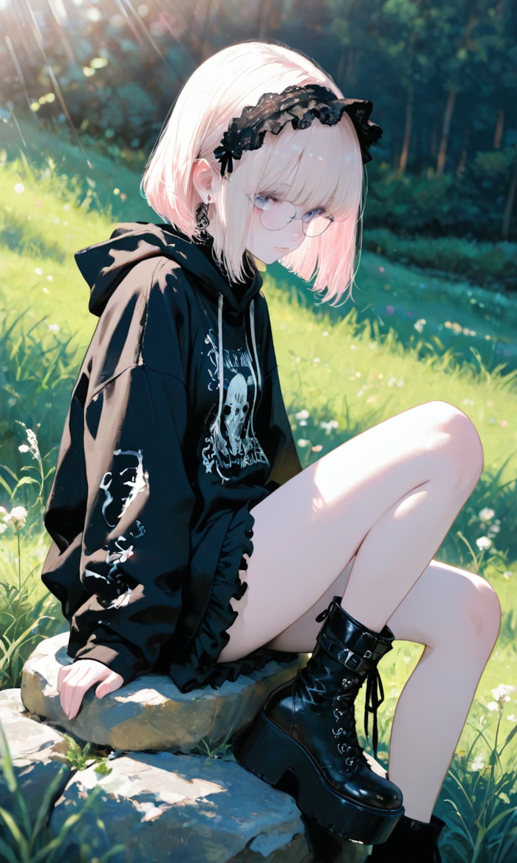 石の上にもパーカー女子