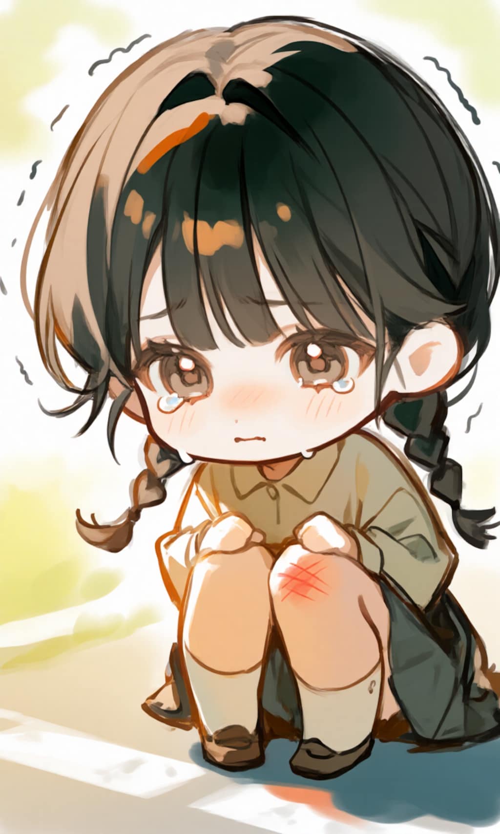 いてて、転んだ、擦りむいた