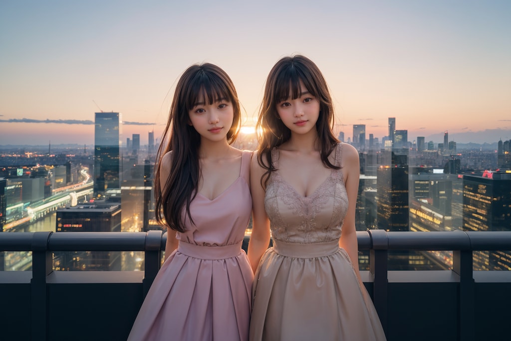 横長ポートレート（二人）No.1