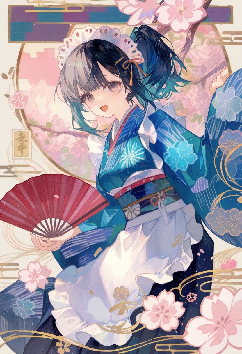Days AI「和風系美少女と桜の花」 | の人気AIイラスト・グラビア