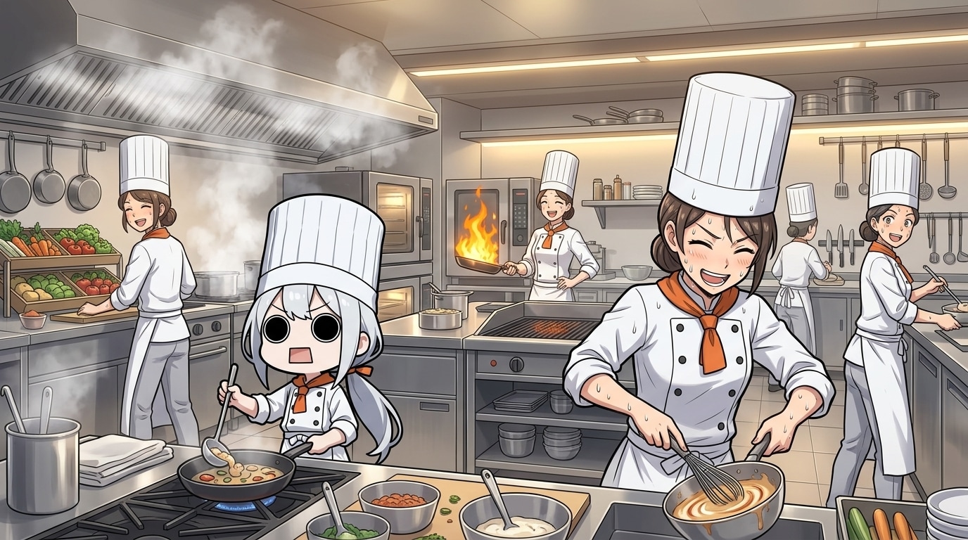 厨房で大活躍なえらいこっちゃ嬢 | の人気AIイラスト・グラビア