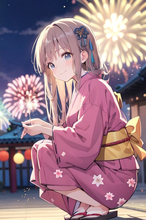 浴衣　花火 | の人気AIイラスト・グラビア