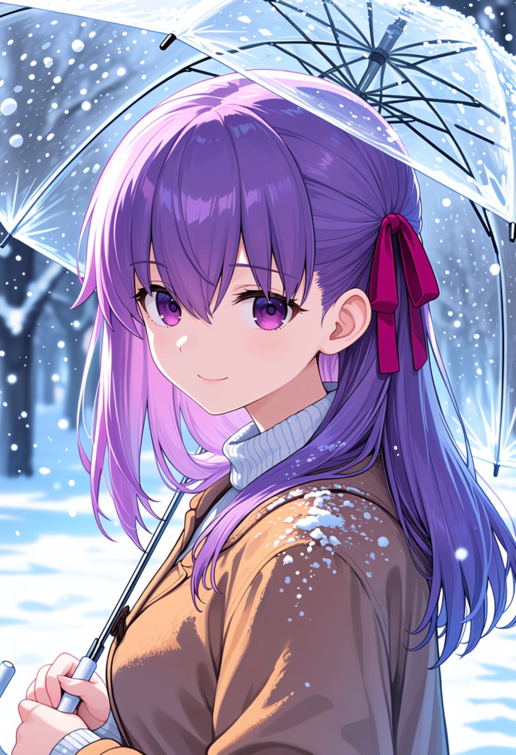 初雪と君と傘