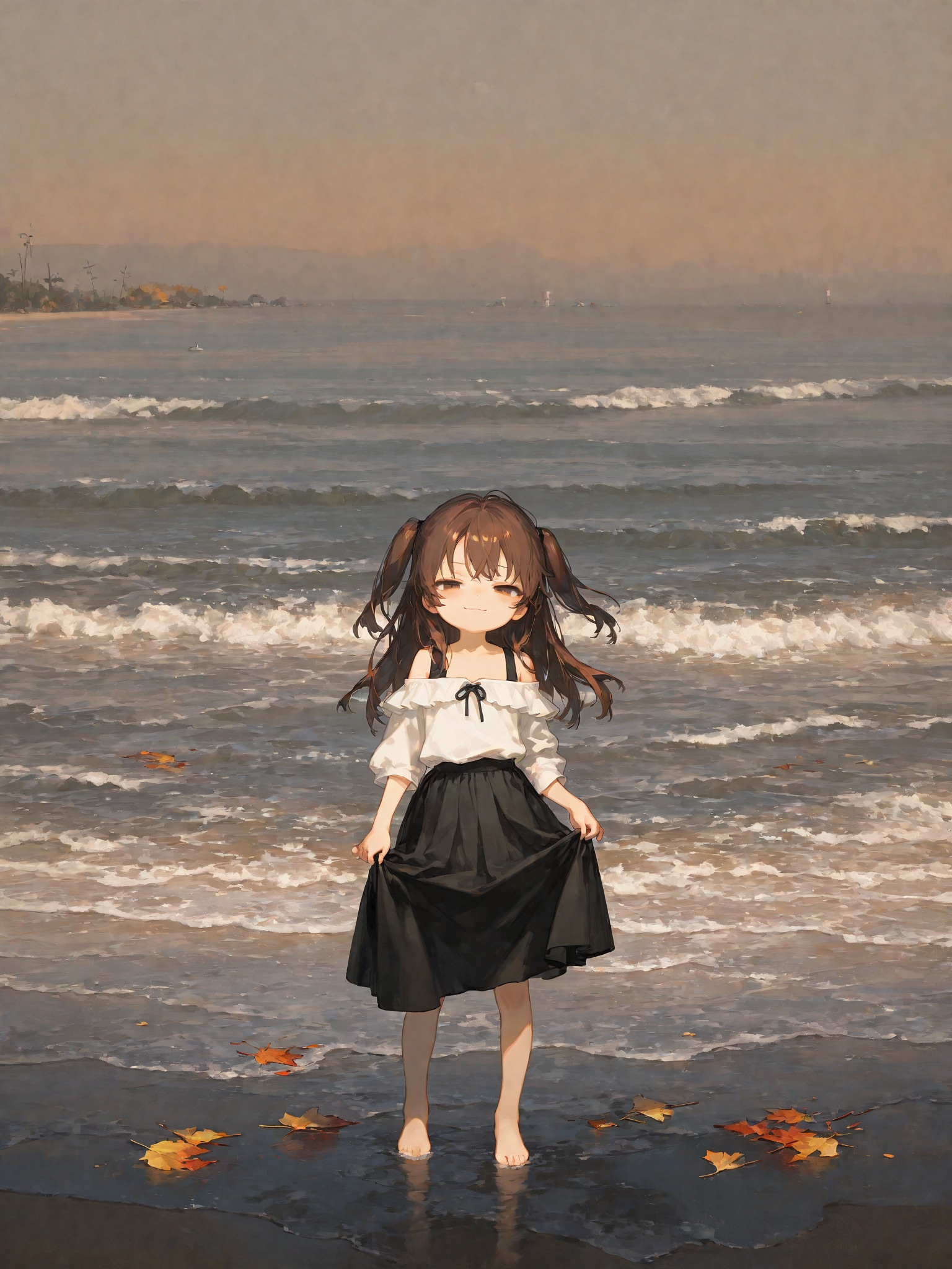 秋の海辺