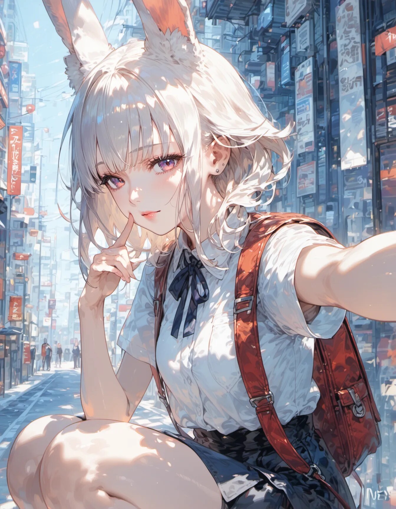 Urban Explorer with Long Ears | の人気AIイラスト・グラビア