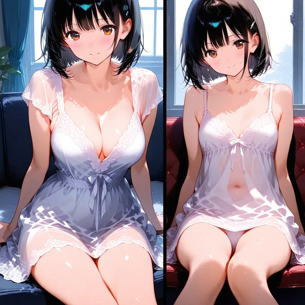 ボブカット少女、2人