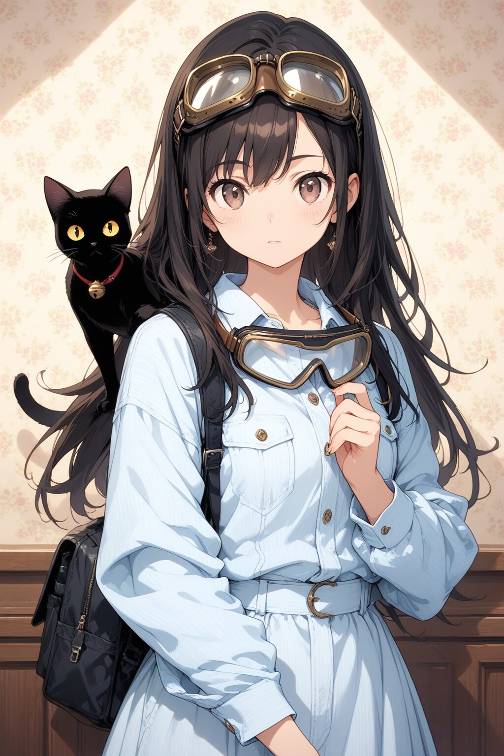 黒猫と猫好きな彼女 | の人気AIイラスト・グラビア