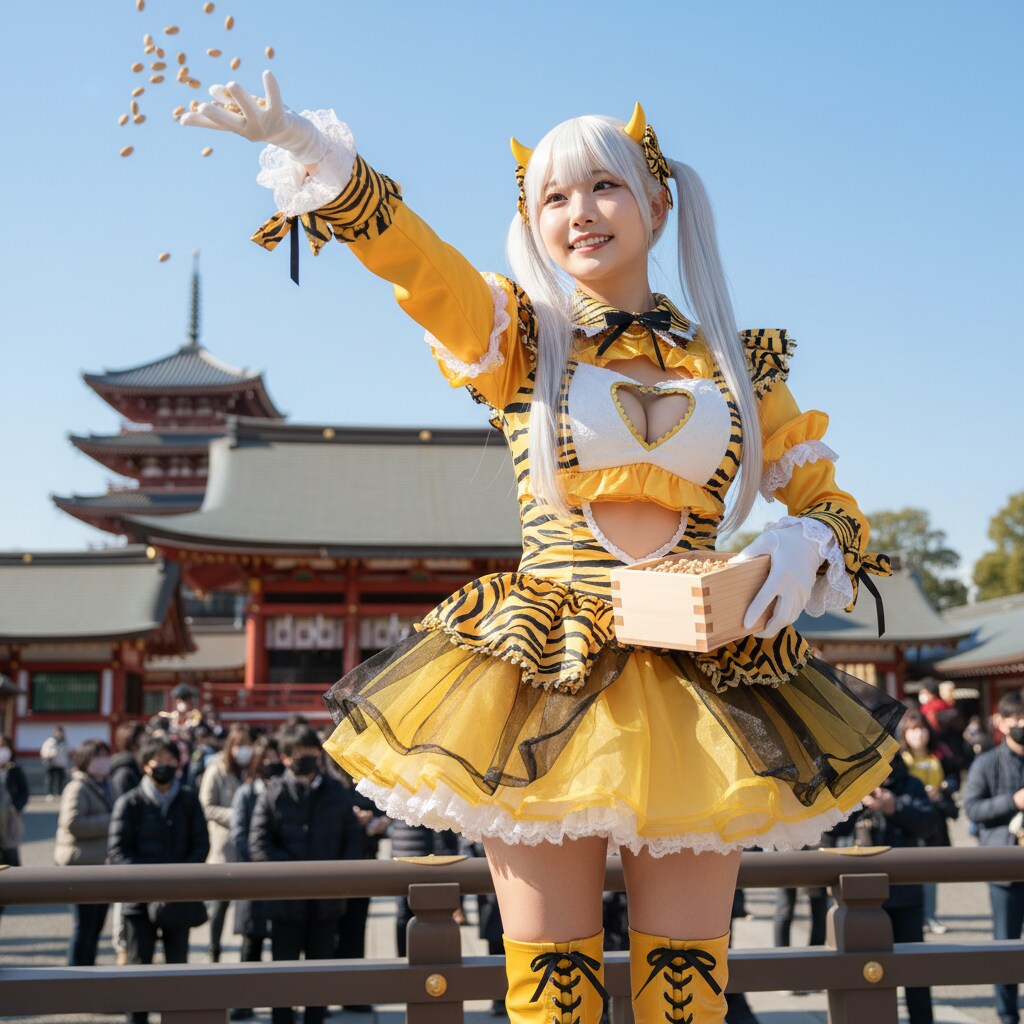 白ツイさん。節分。鬼