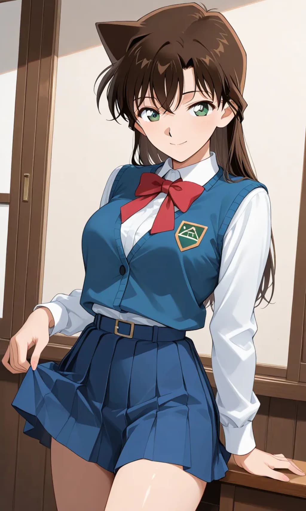 真崎杏子風の服着た蘭さん＋制服