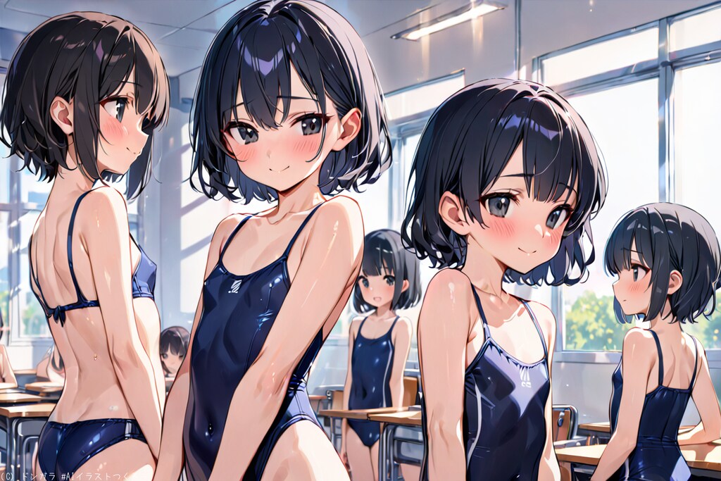 プールで遊ぶ少女たち（全年齢）