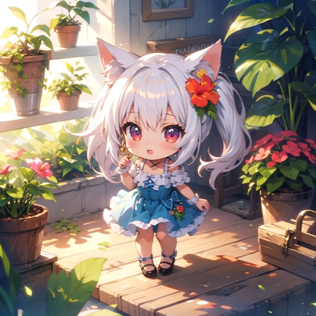 温室のネコ耳少女 | の人気AIイラスト・グラビア