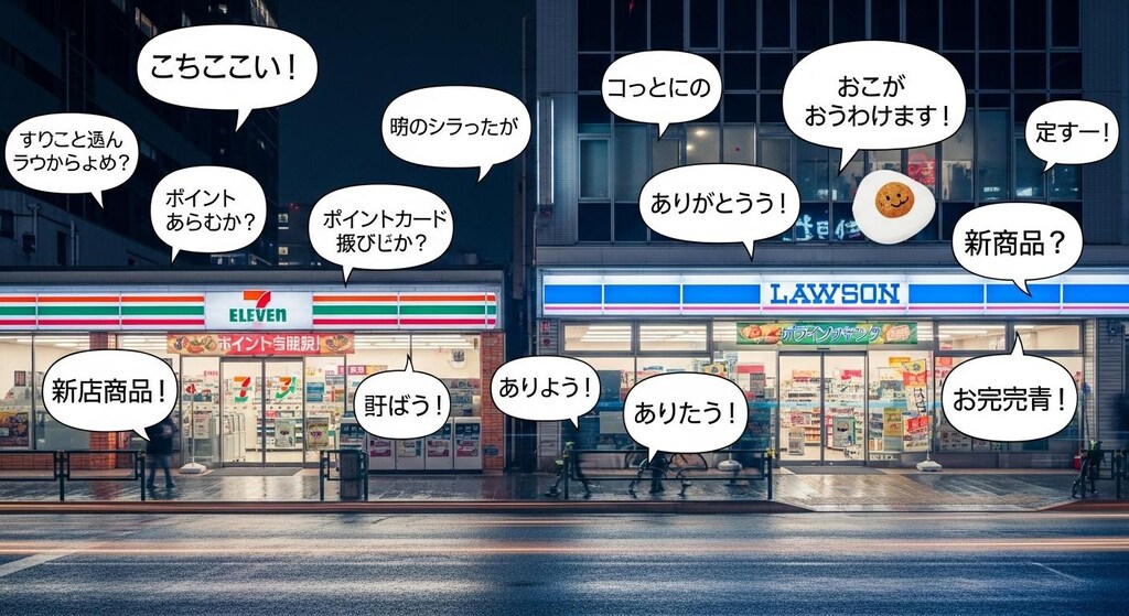 今日はコンビニの店舗を喋らせてみた