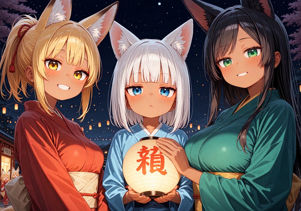 オキツネ神社祭とうちの子