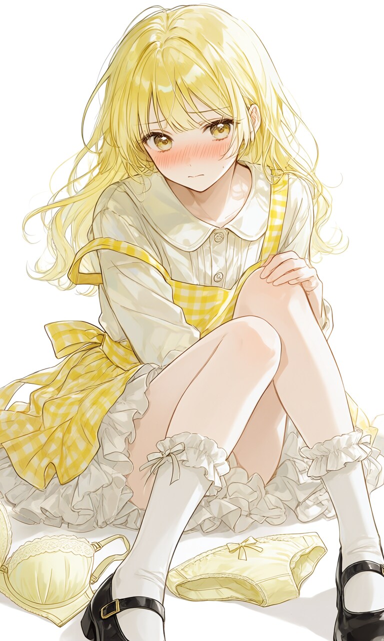 下着だけ先に脱がされちゃった女の子