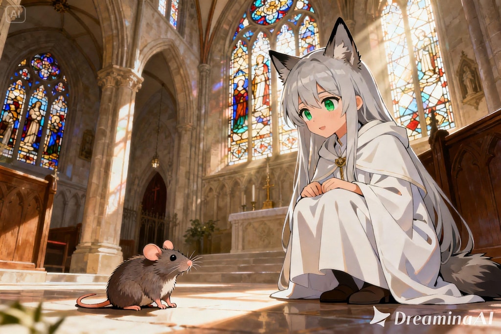 ステラちゃんとネズミ