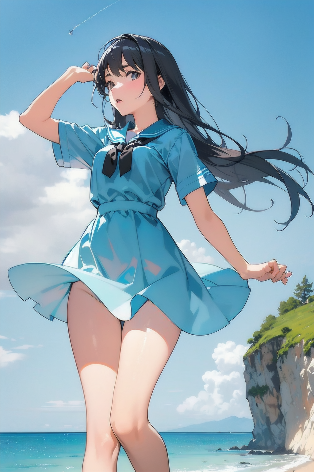 夏の日の放課後の一場面（海に飛び込んじゃえ！♡）01