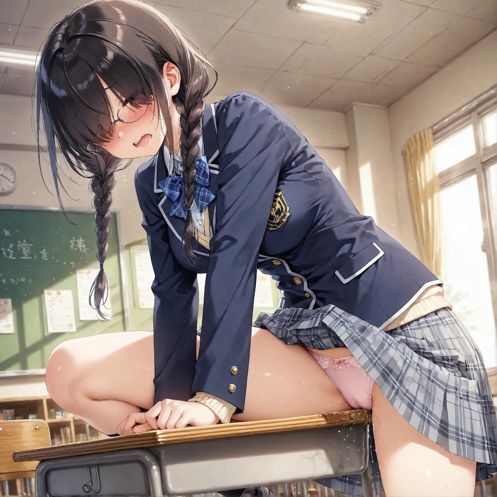 メガネちゃんの角オナ