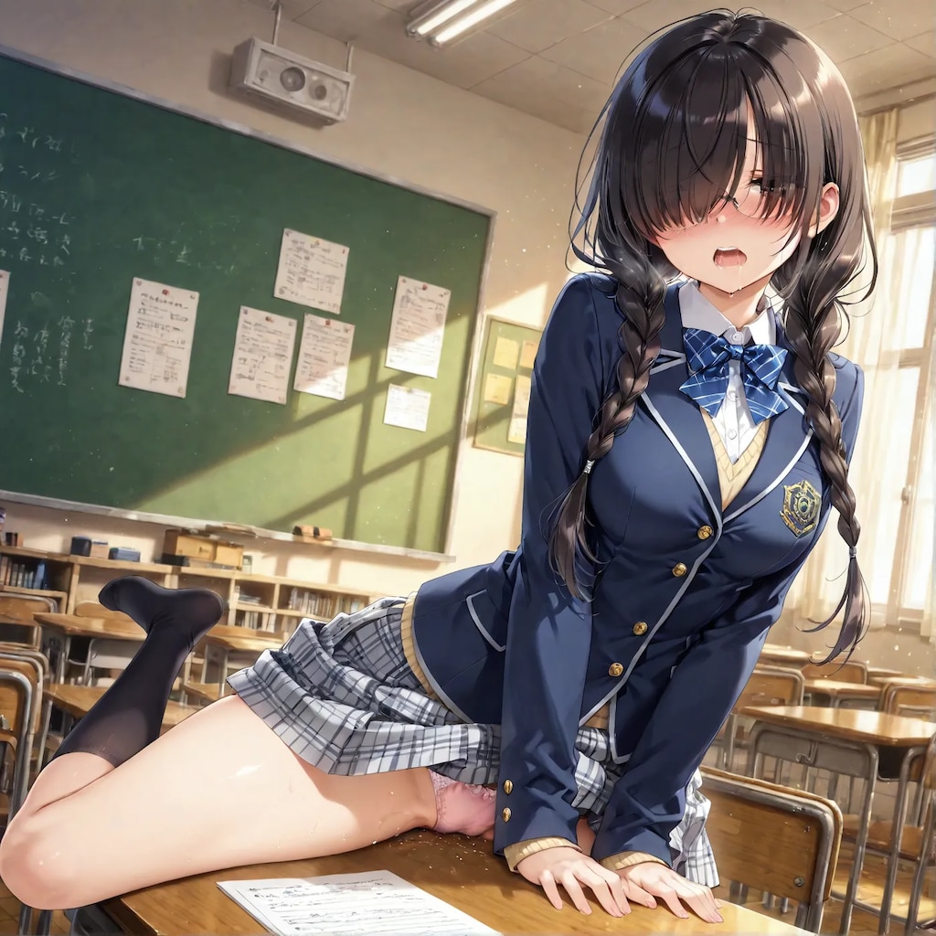 メガネちゃんの角オナ