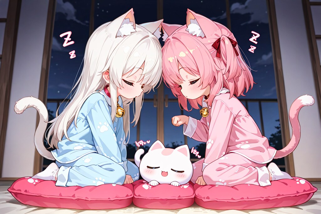 cyan motoさんちのねこちゃんとねまきねこのエンドレスにゃん合戦