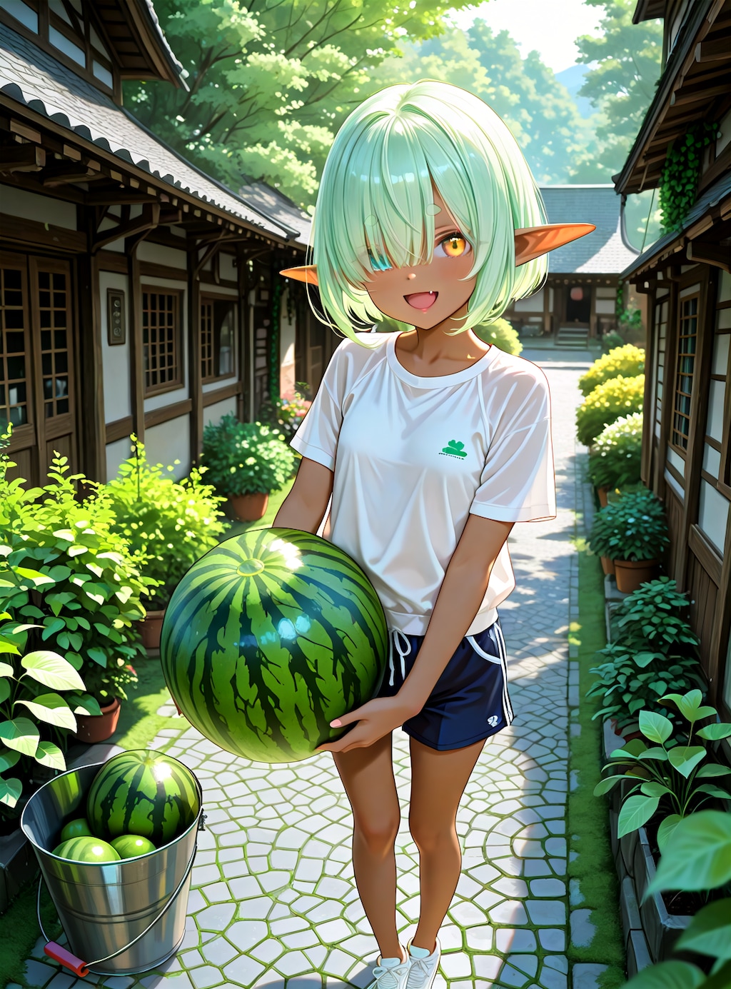 スイカひえたよ～！