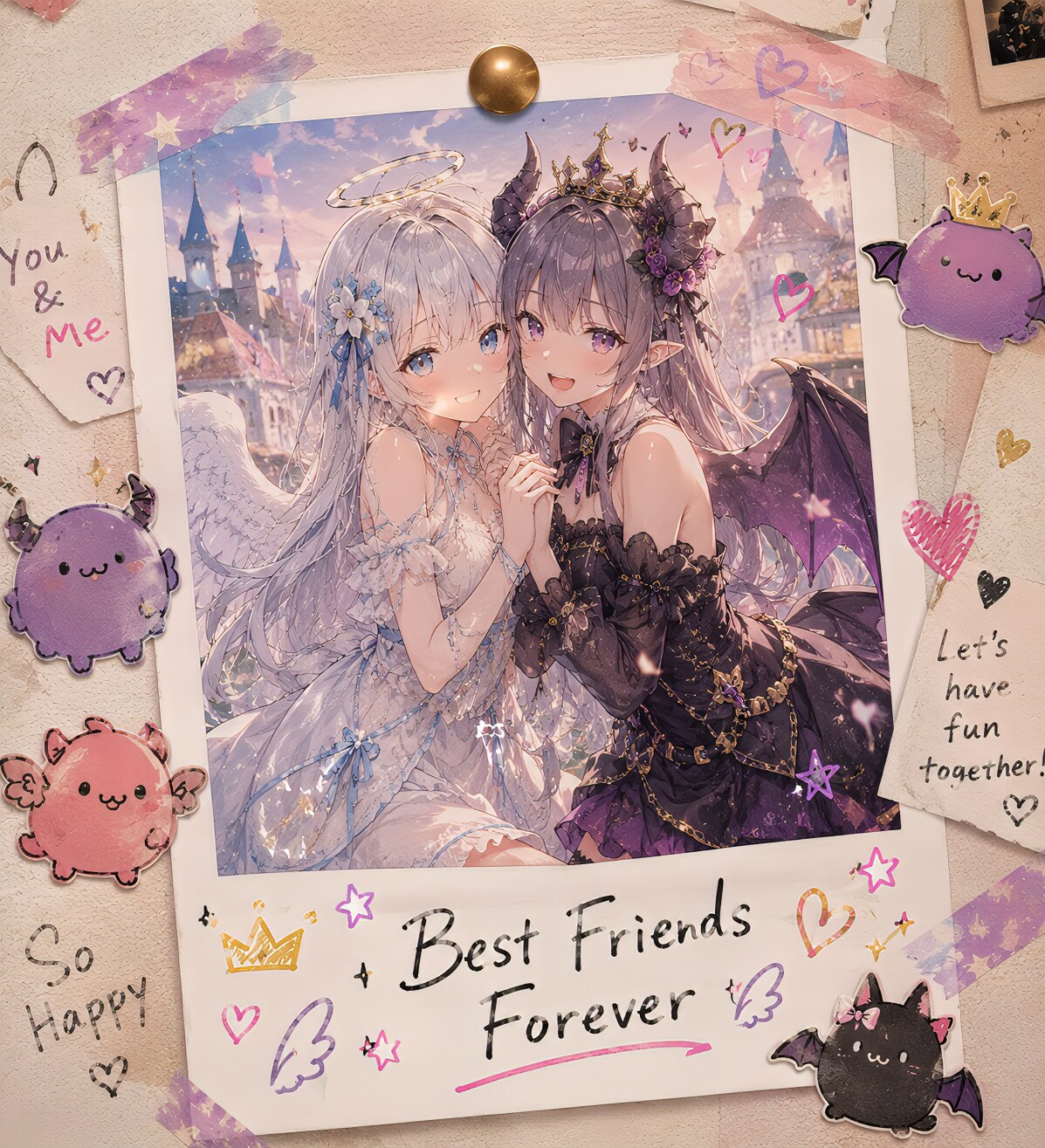 魔王姫リリアナと天使ルルエルの友情デコフォト