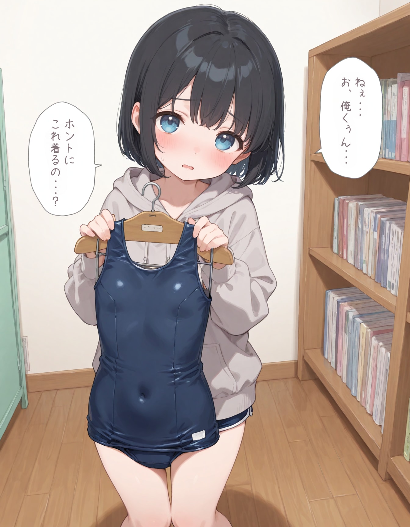 スク水を着てする男の娘